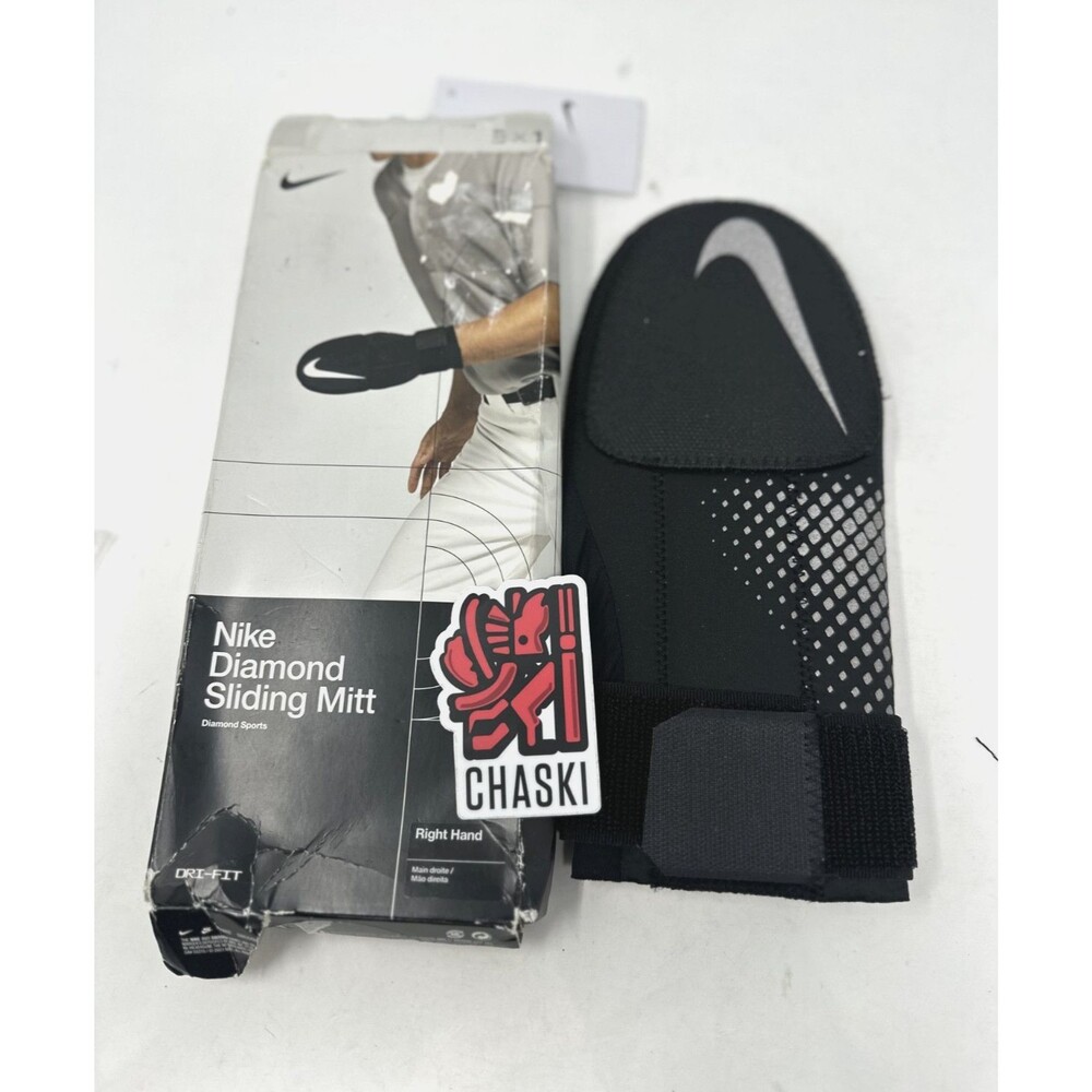 Nike Diamond Sliding Mitt Adult Baseball One Size Black/Silver NEW
